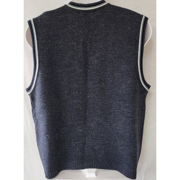 VTG 90s Xtreme  Gear Gray V Neck Seeveless Artificial Wool Sweater Vest Mens XL - Picture 2 of 7
